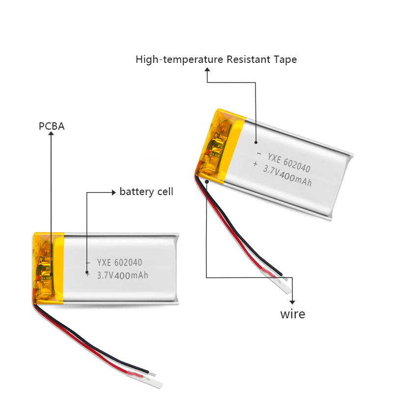 3.7 V Li-ion Battery 602040-400mah